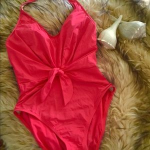 LA Blanca  One Piece Halter Swimsuit sz 10